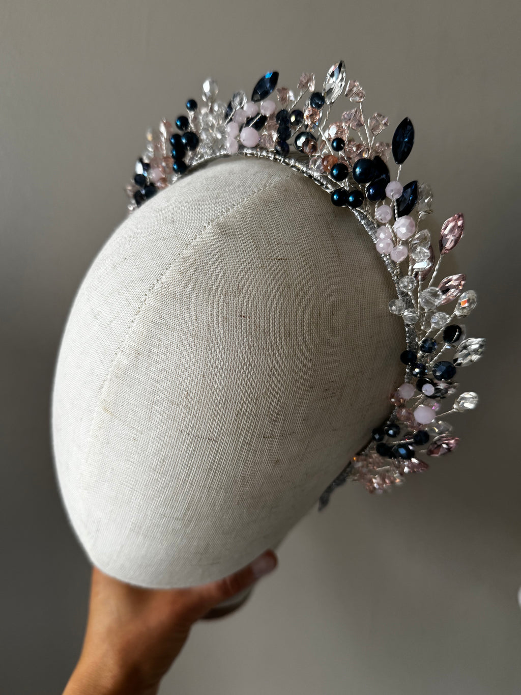 Navy and Pink Crystal crown