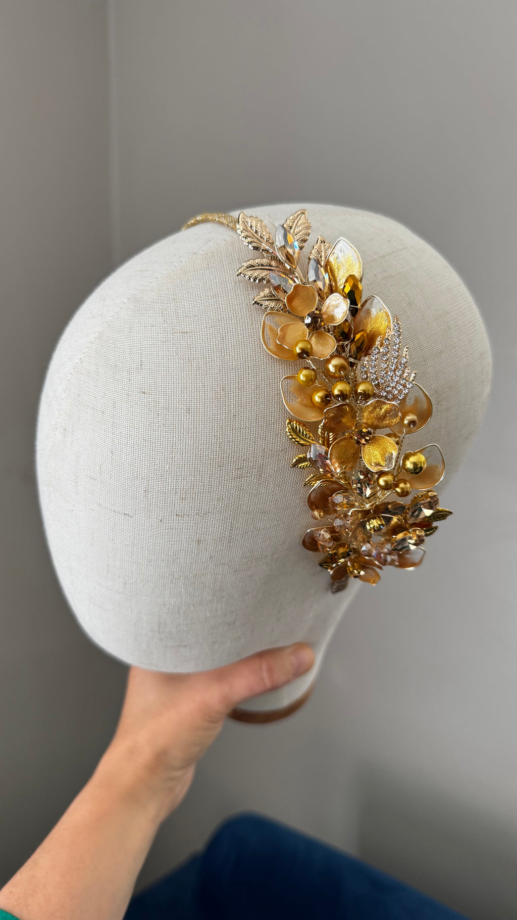 Two shade gold side wedding guest Heapdiece