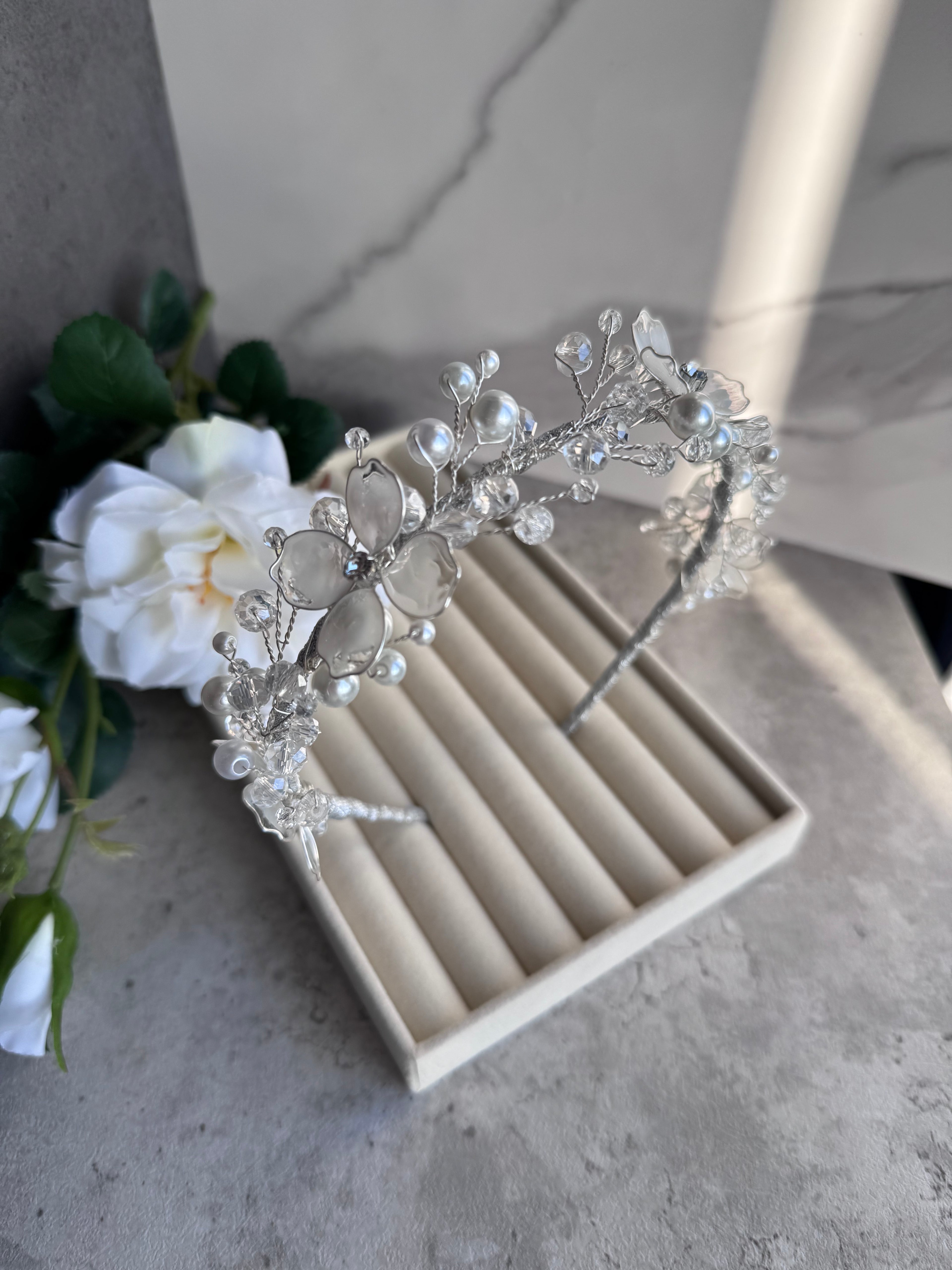 Ivory Bloom Pearl Headband