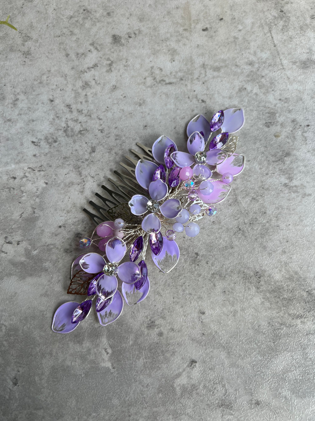 Lilac comb and Earrings