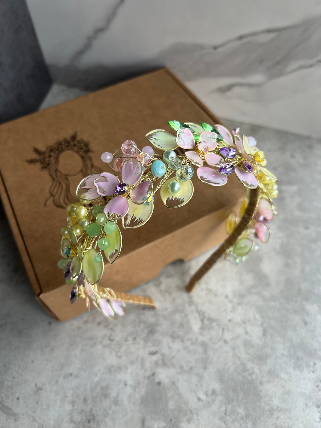 Pastel Bloom Crystal Headpiece