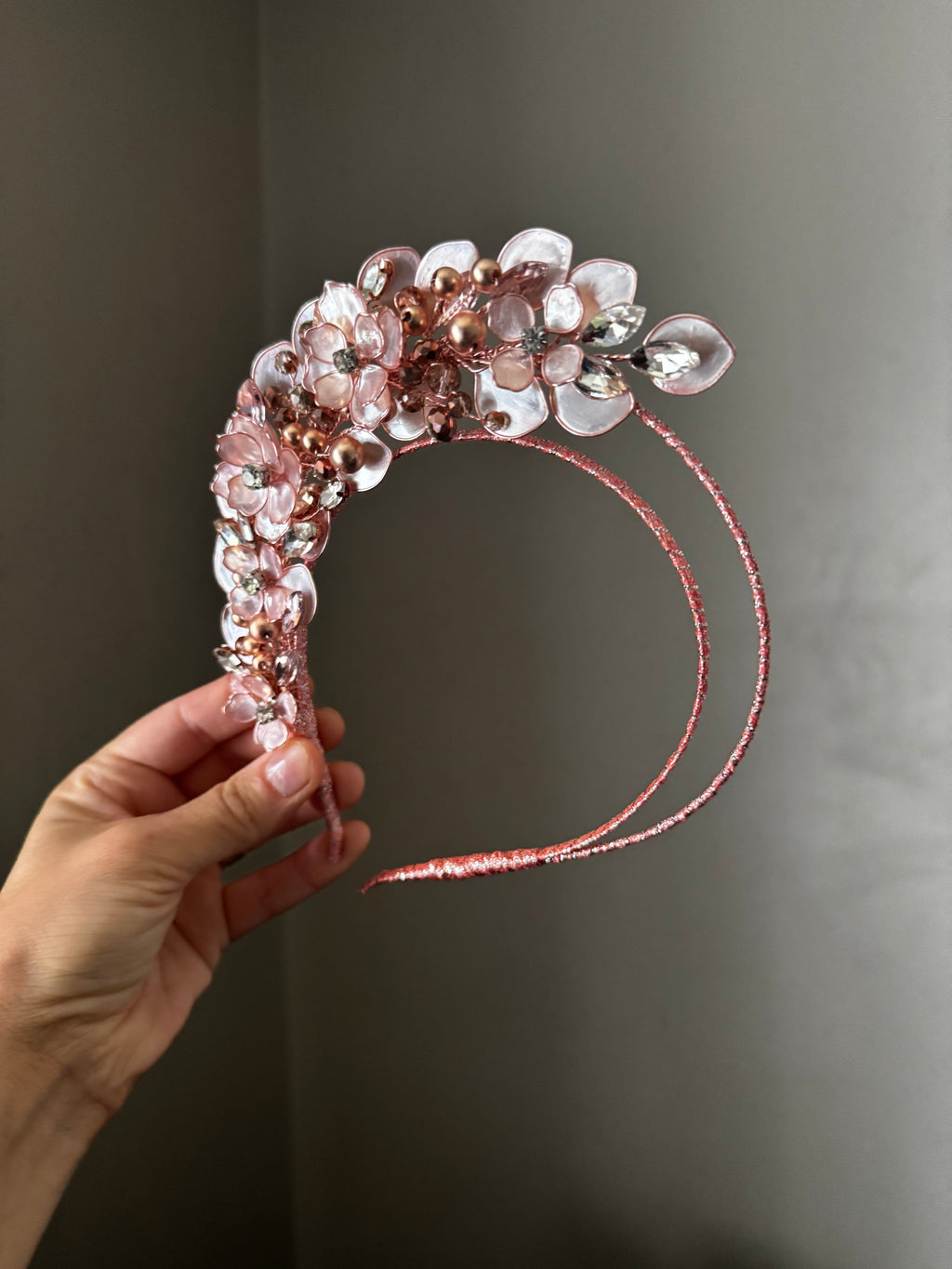 Rose Gold Half halo Heapdiece
