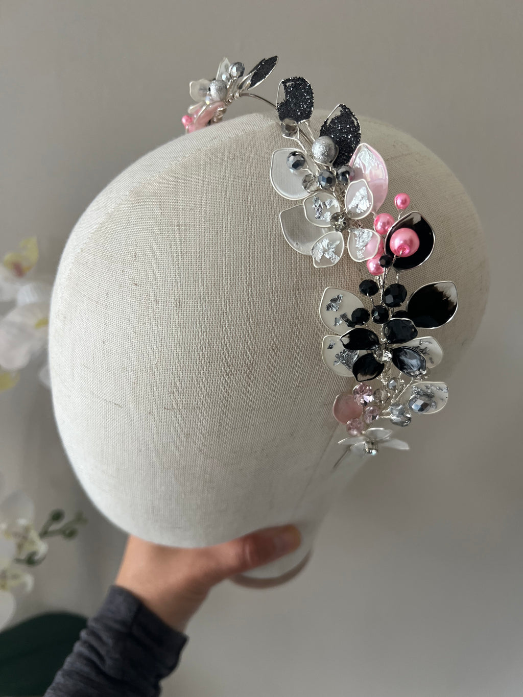 Black, silver and pink