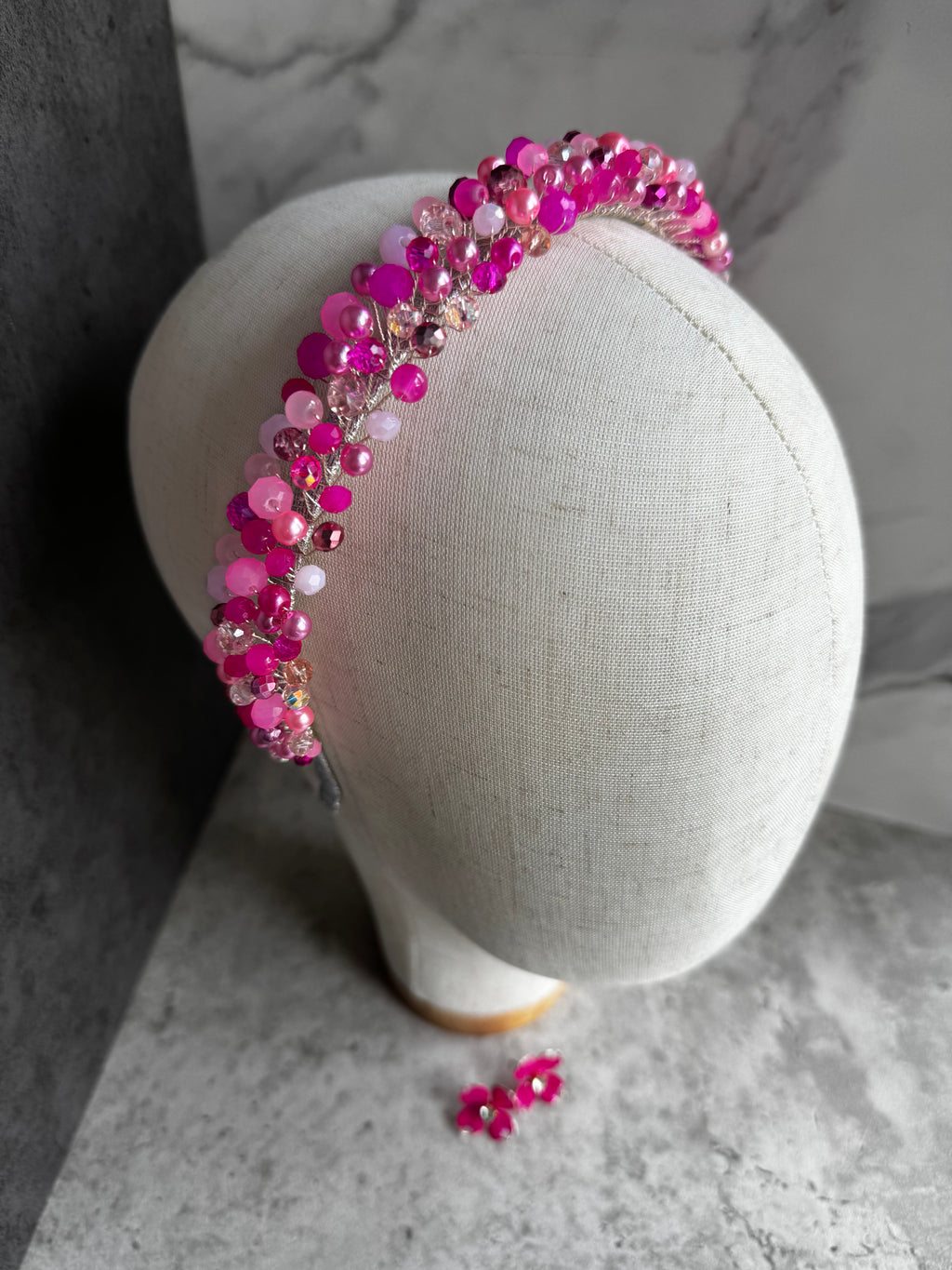 Fucshia and Pink Crystal crown