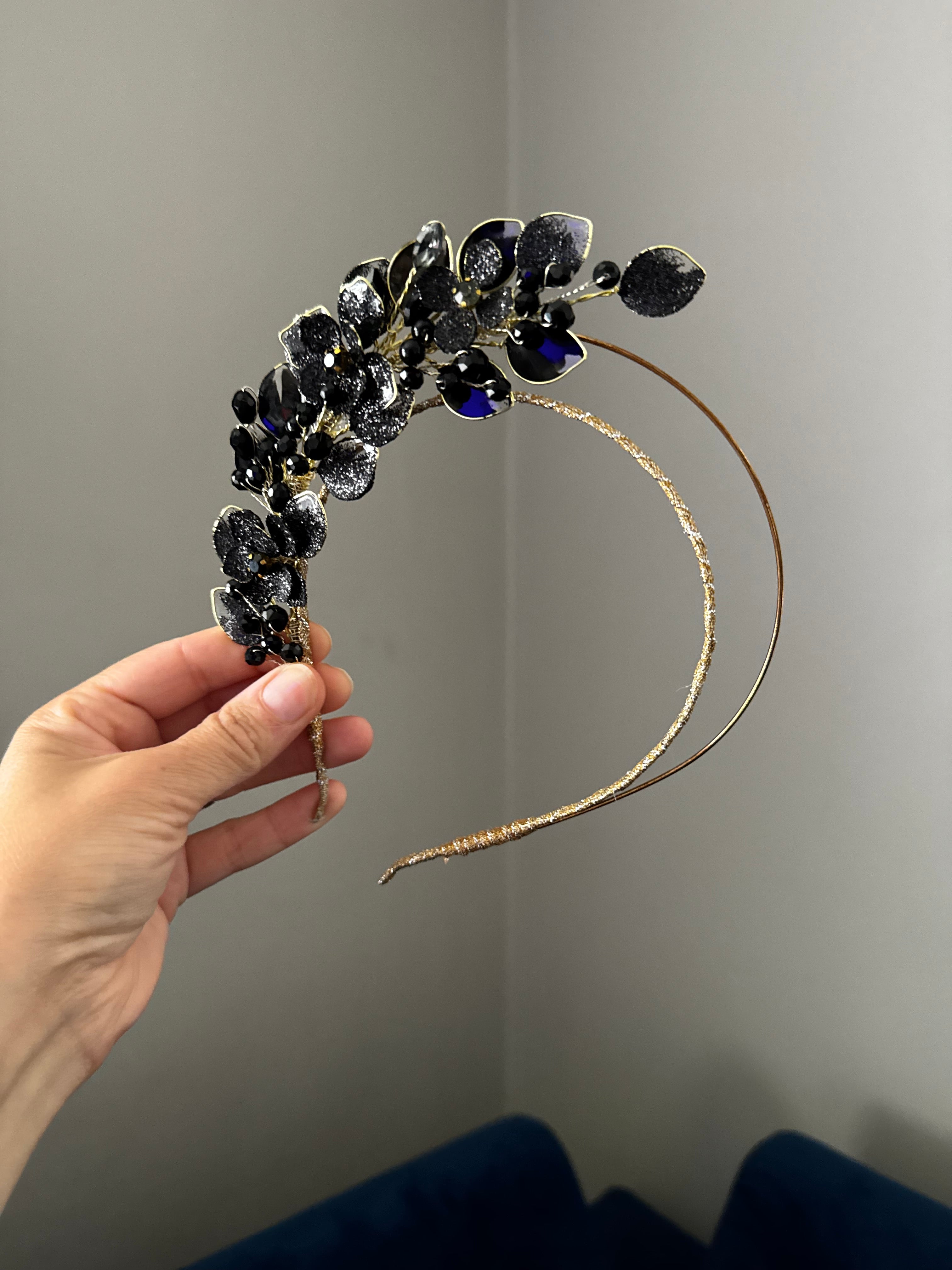 Black side Headpiece and Bag