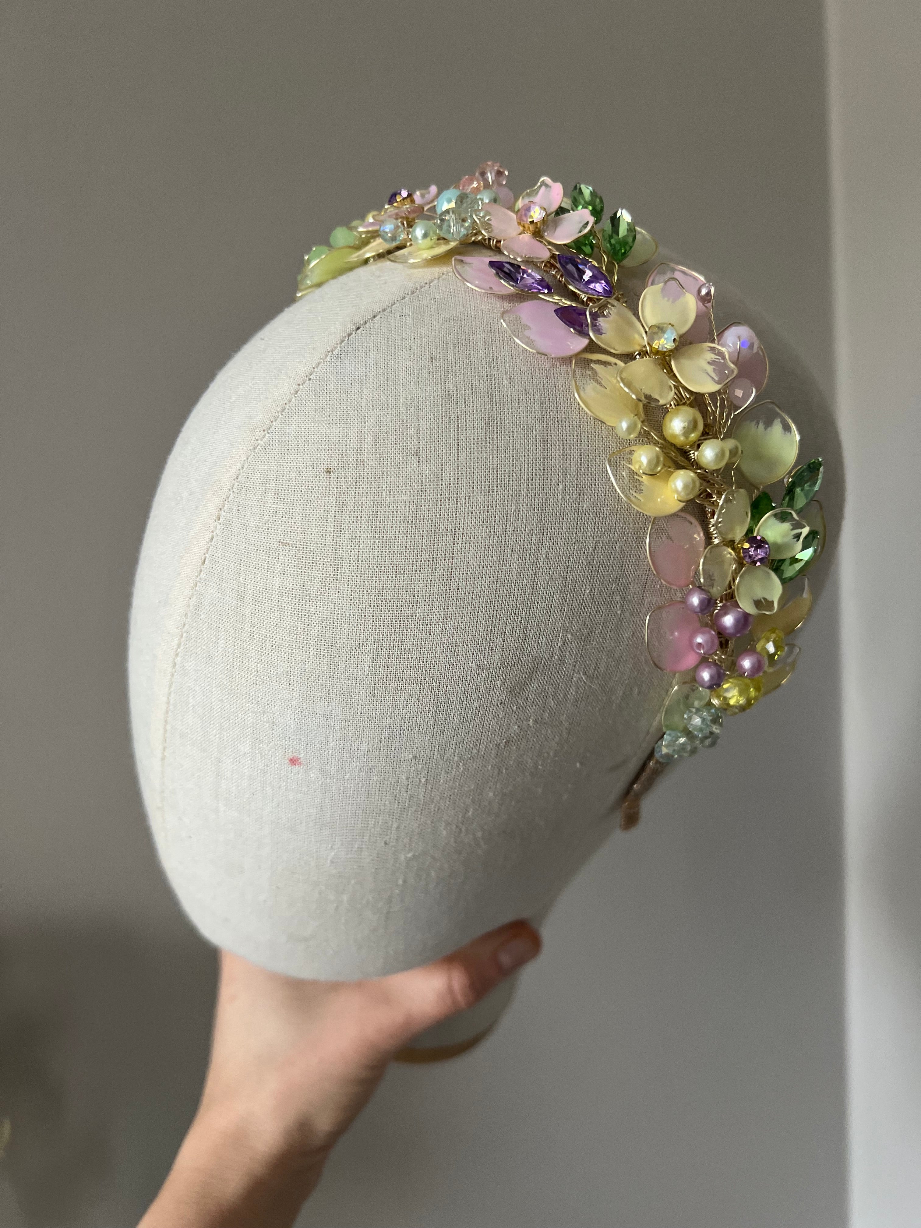 Pastel Bloom Crystal Headpiece