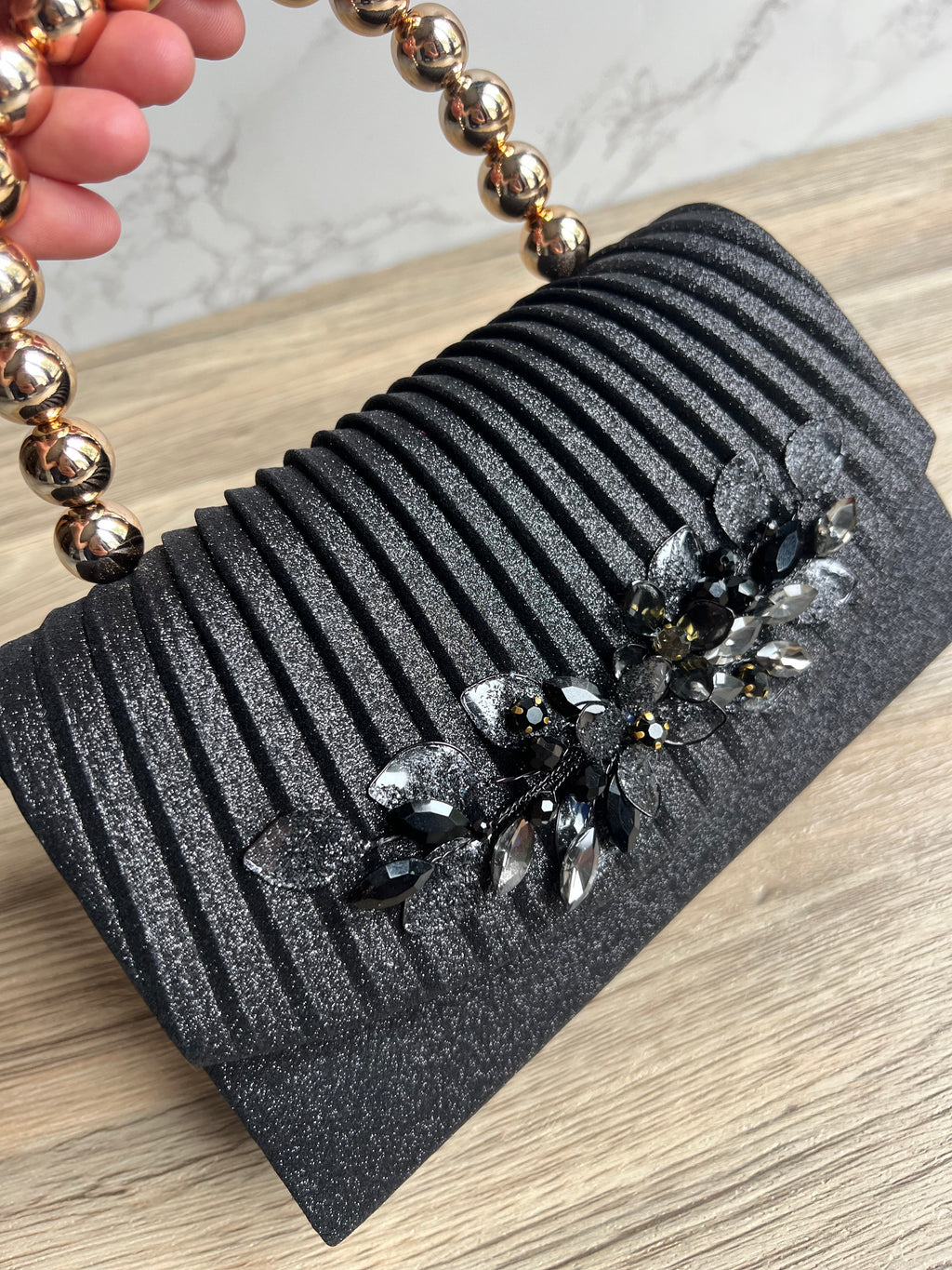 Black side Headpiece and Bag
