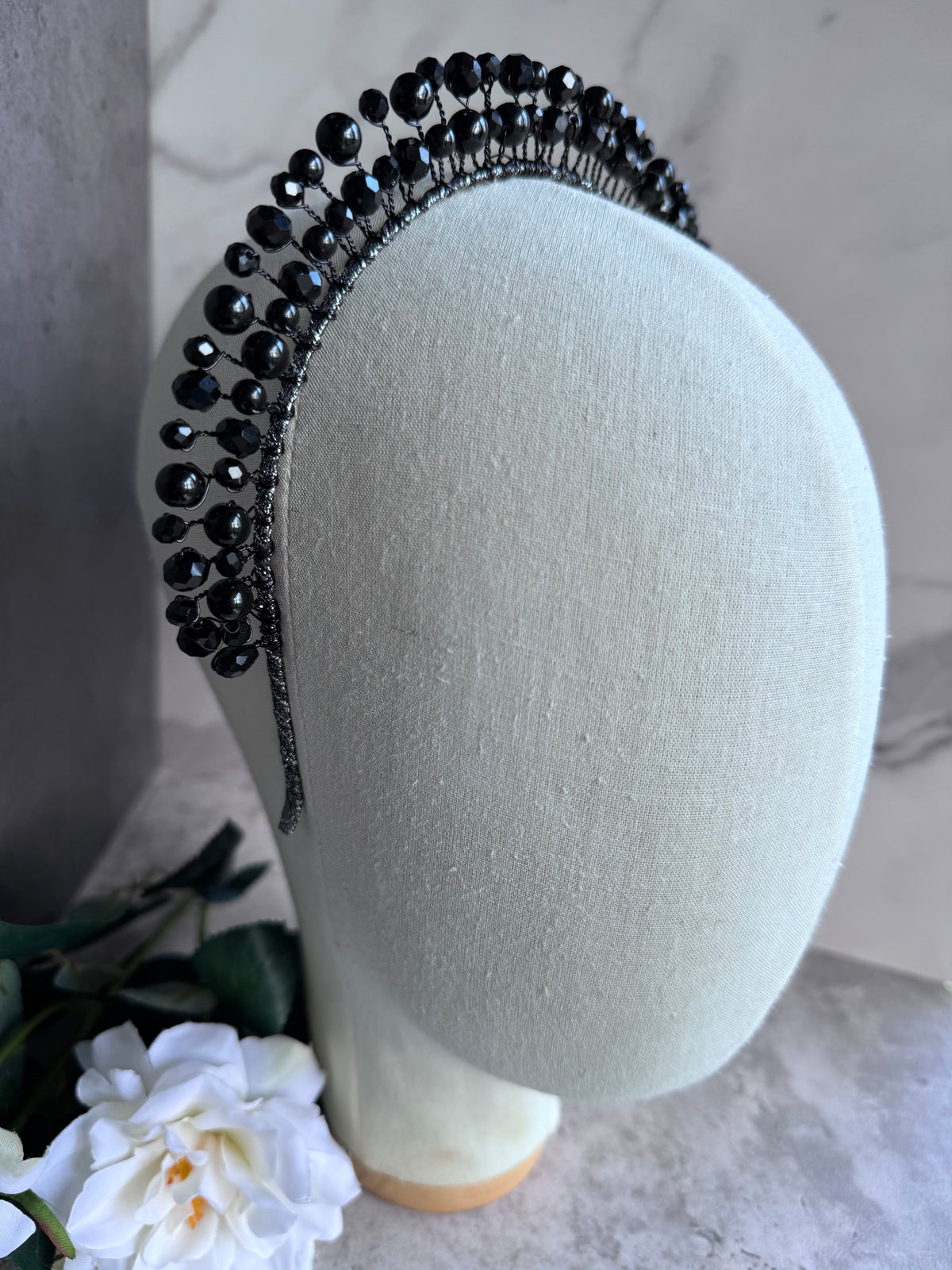 Black Pearl Beaded Crown