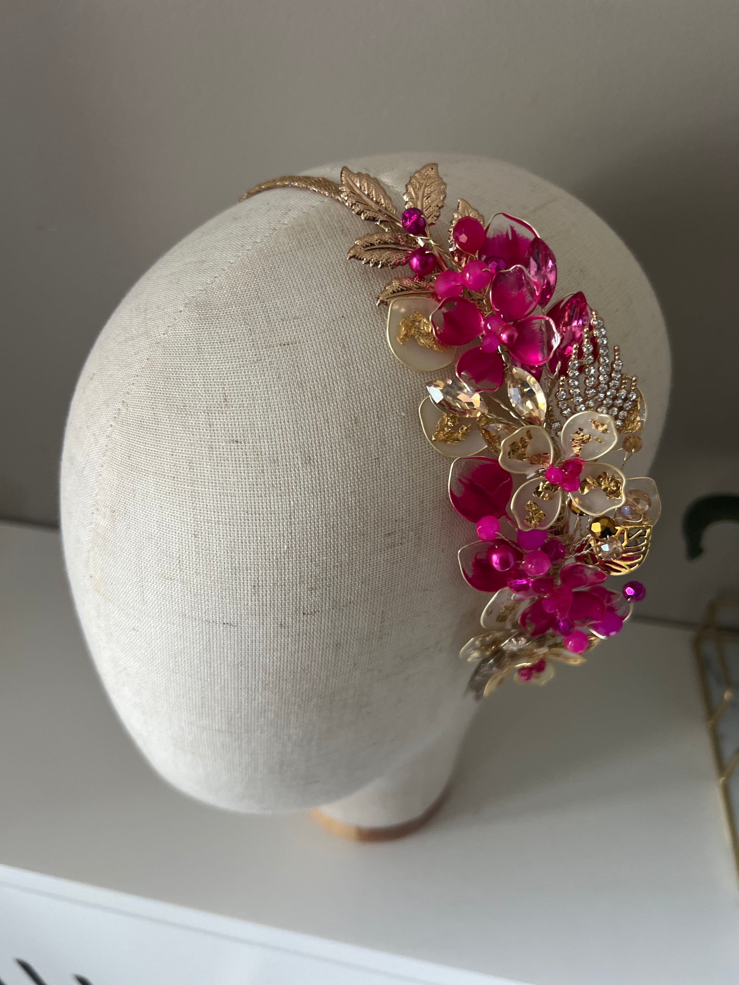 Fucshia And Gold side Heapdiece