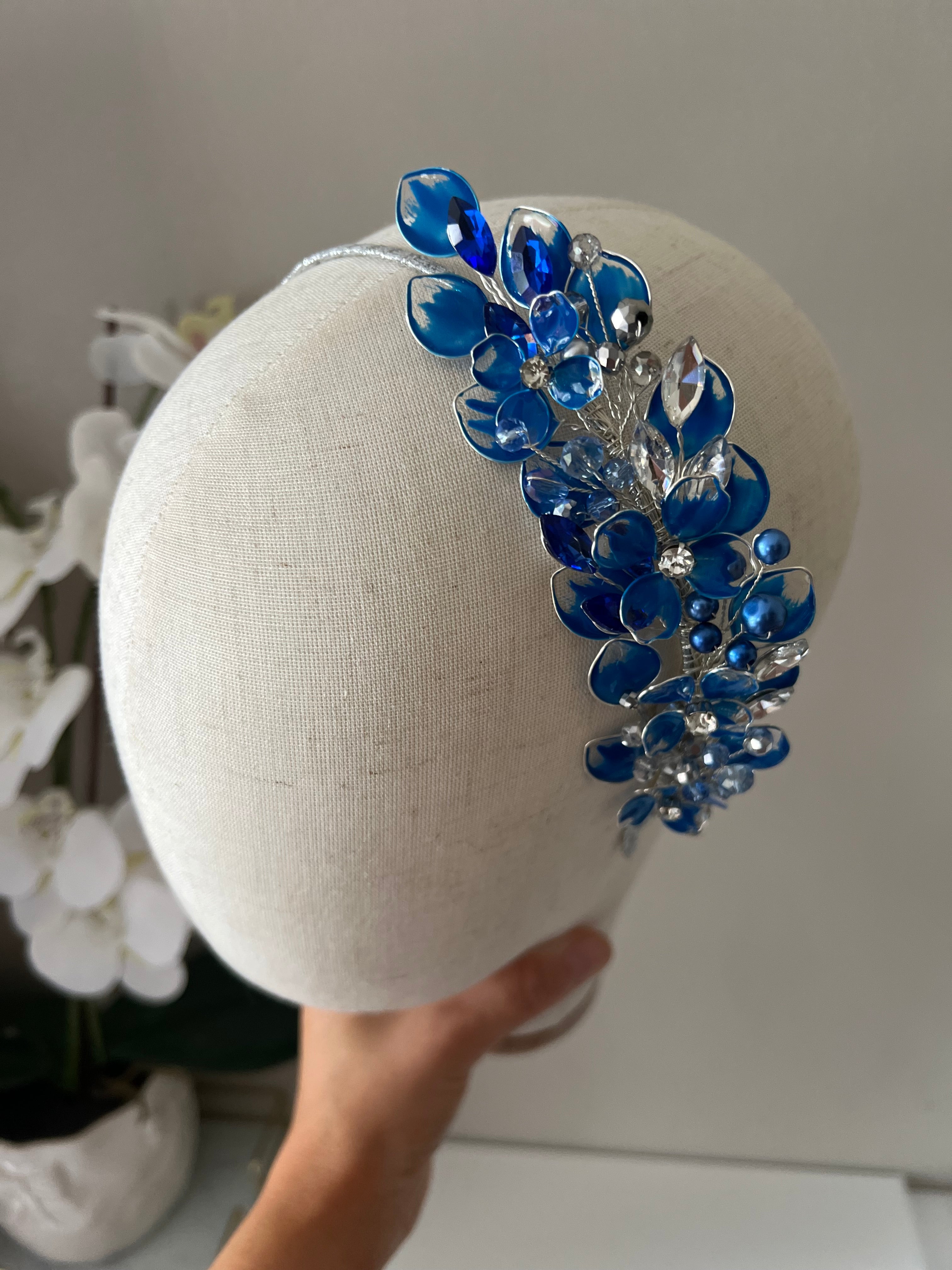 Bespoke headpiece and Bag Linda