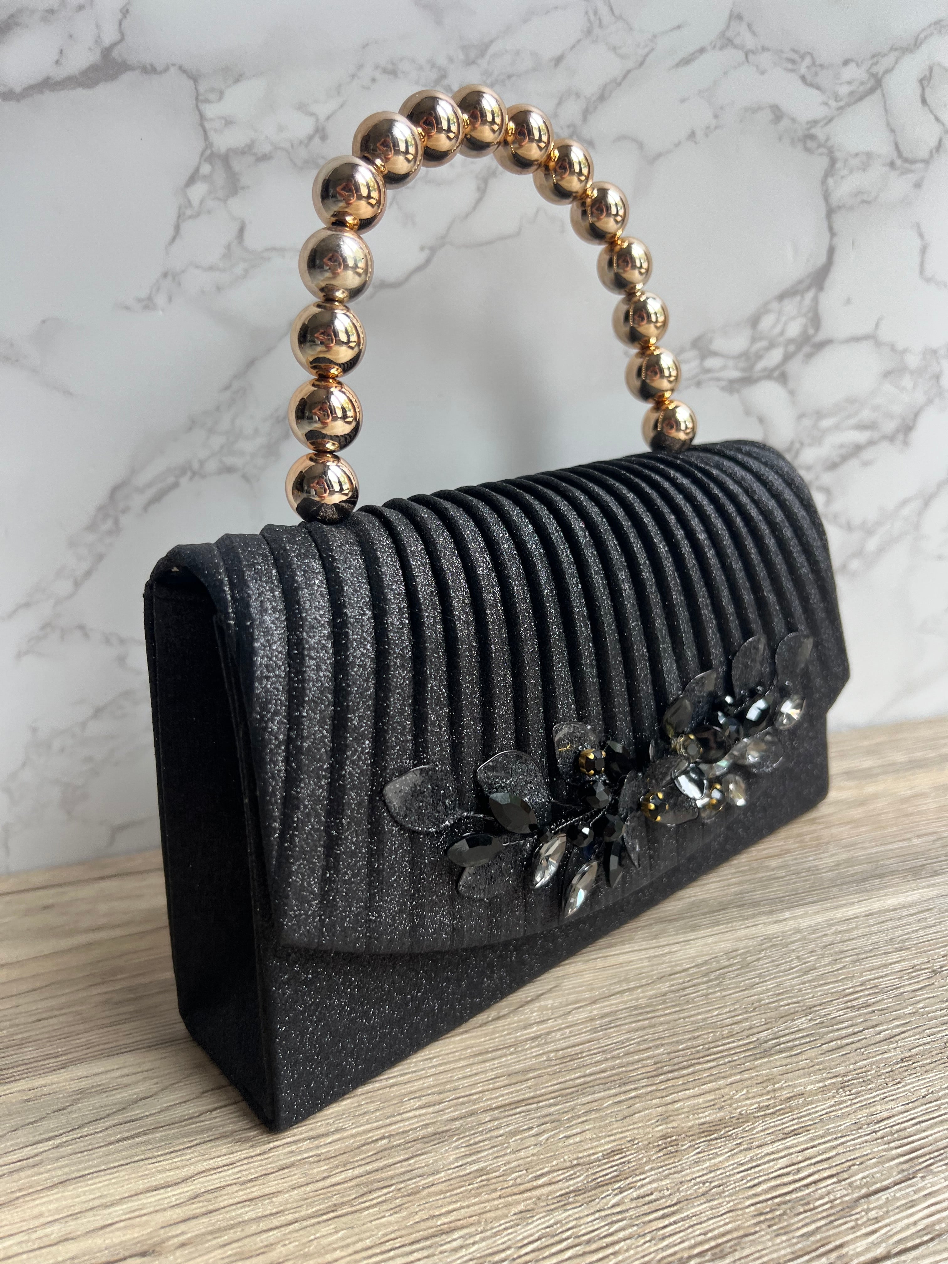 Black side Headpiece and Bag