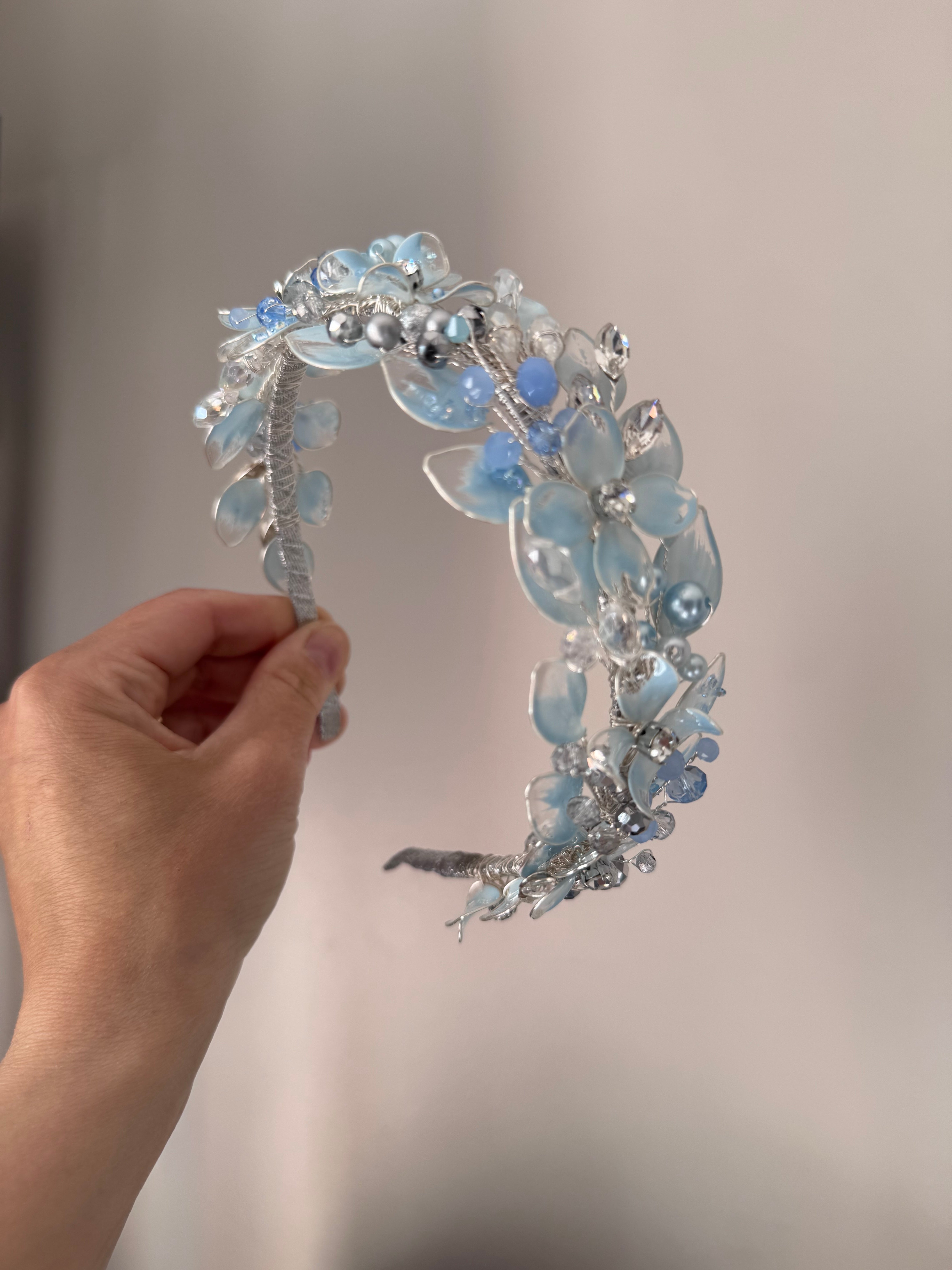 silver headpiece wedding guest