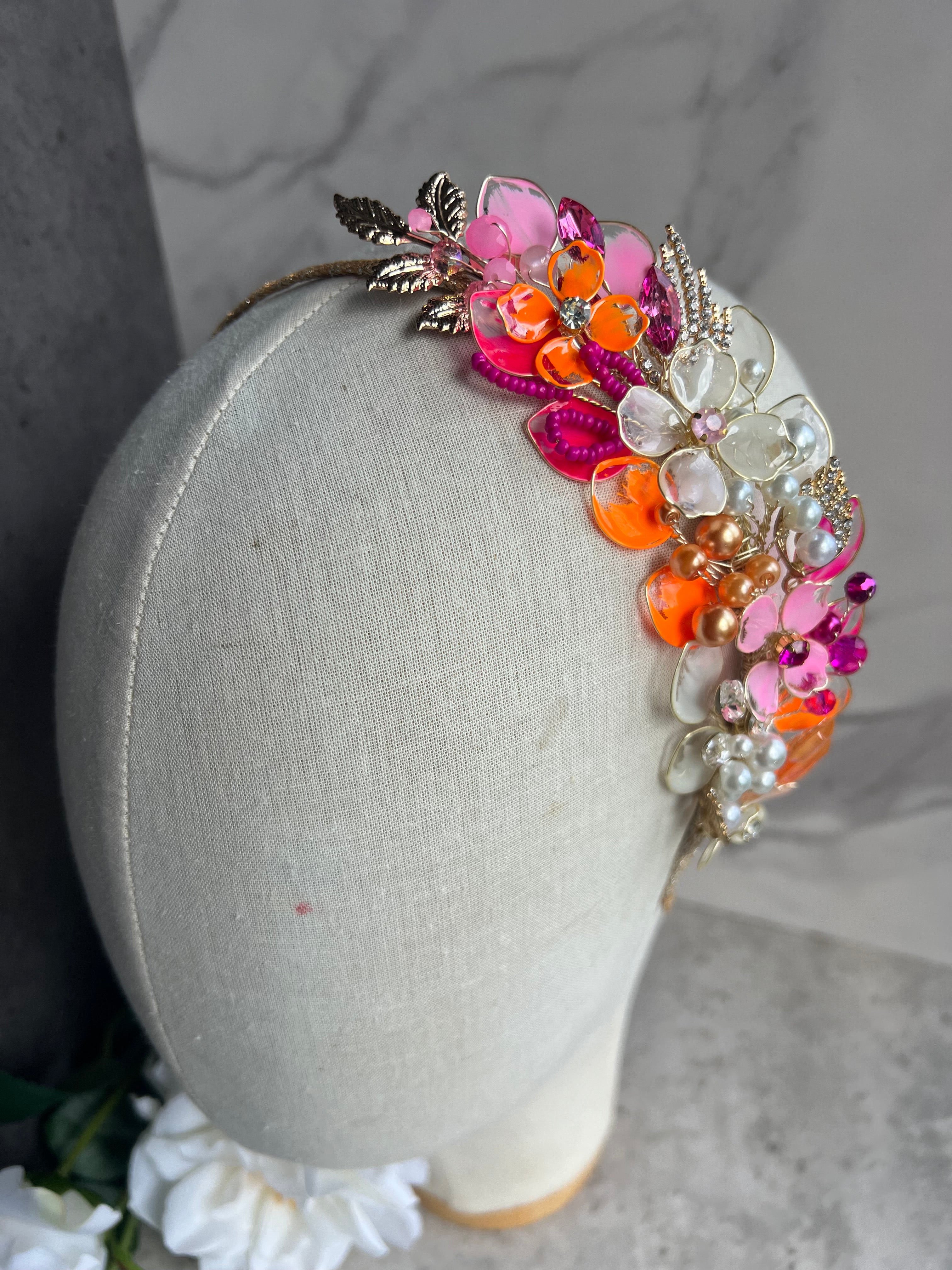 Pink, Orange and White