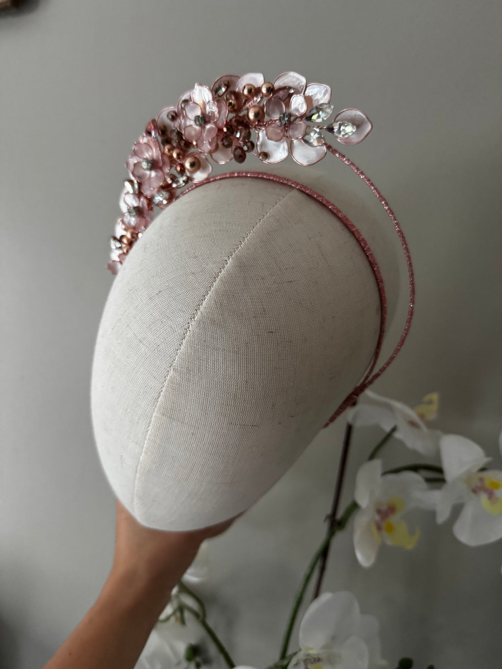 Rose Gold Half halo Heapdiece