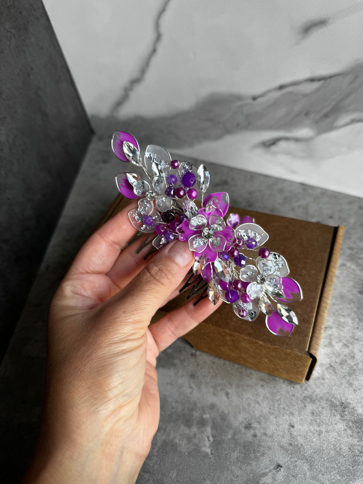 Purple and Silver comb
