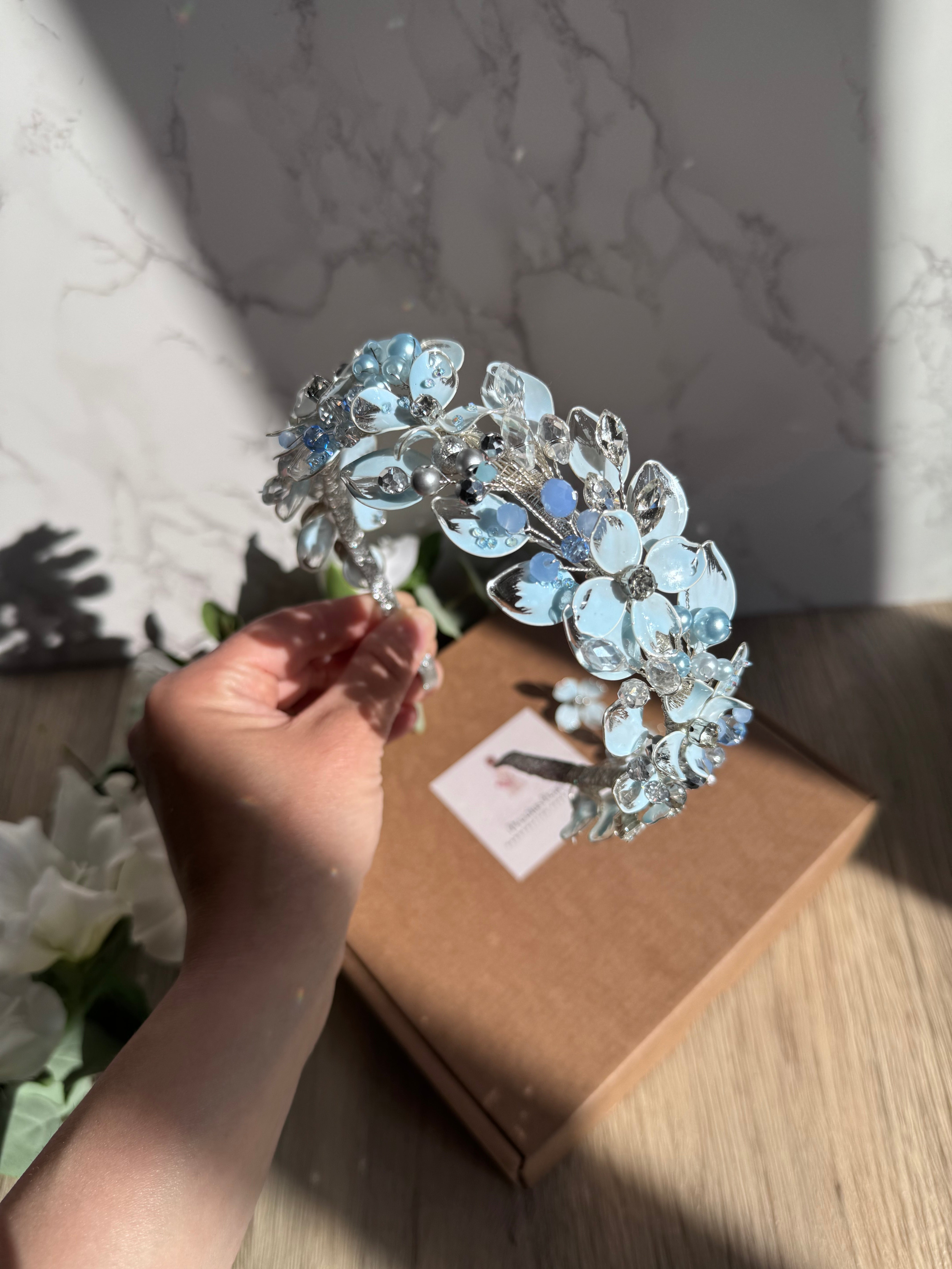 silver headpiece wedding guest