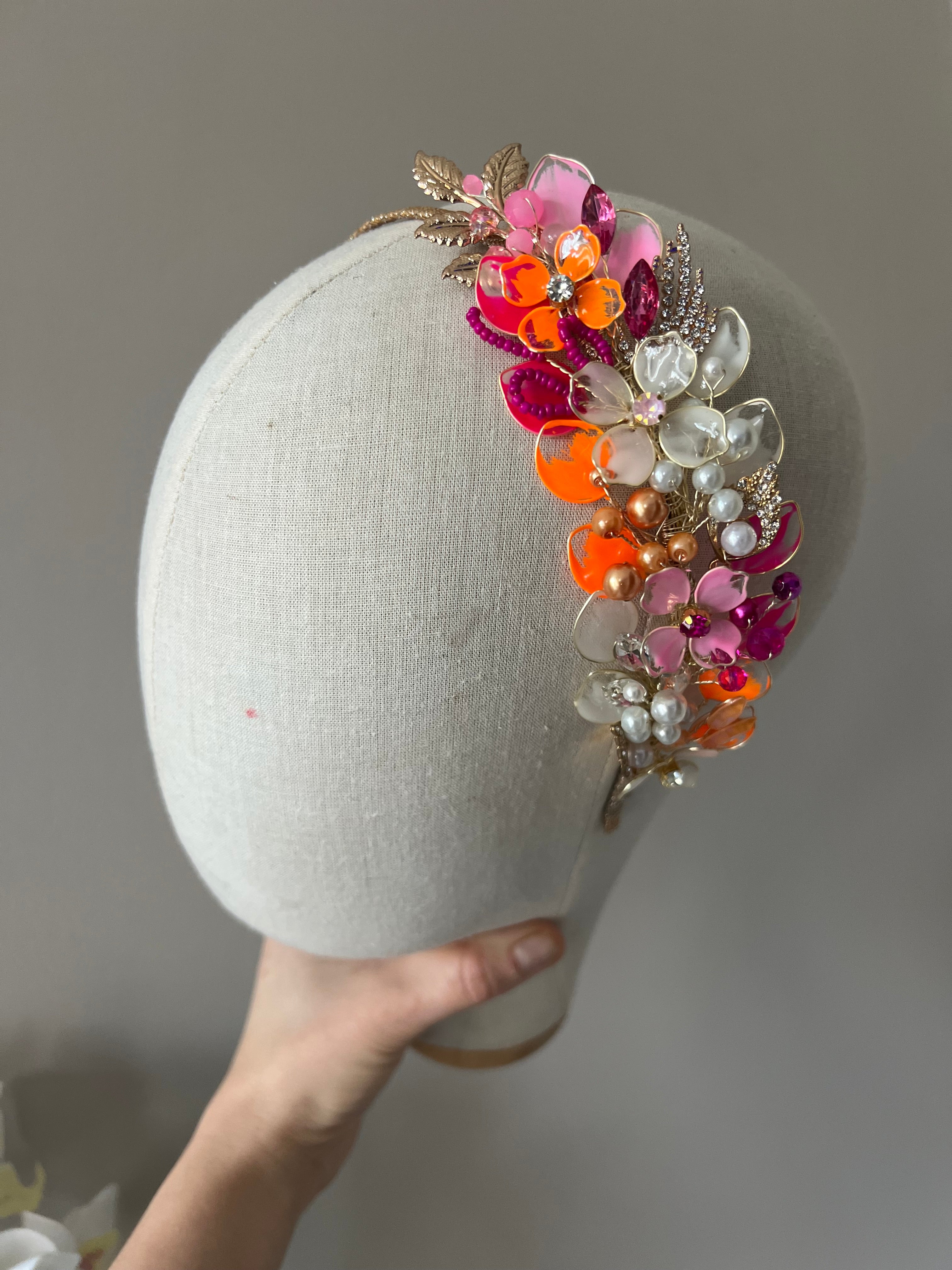 Pink, Orange and White