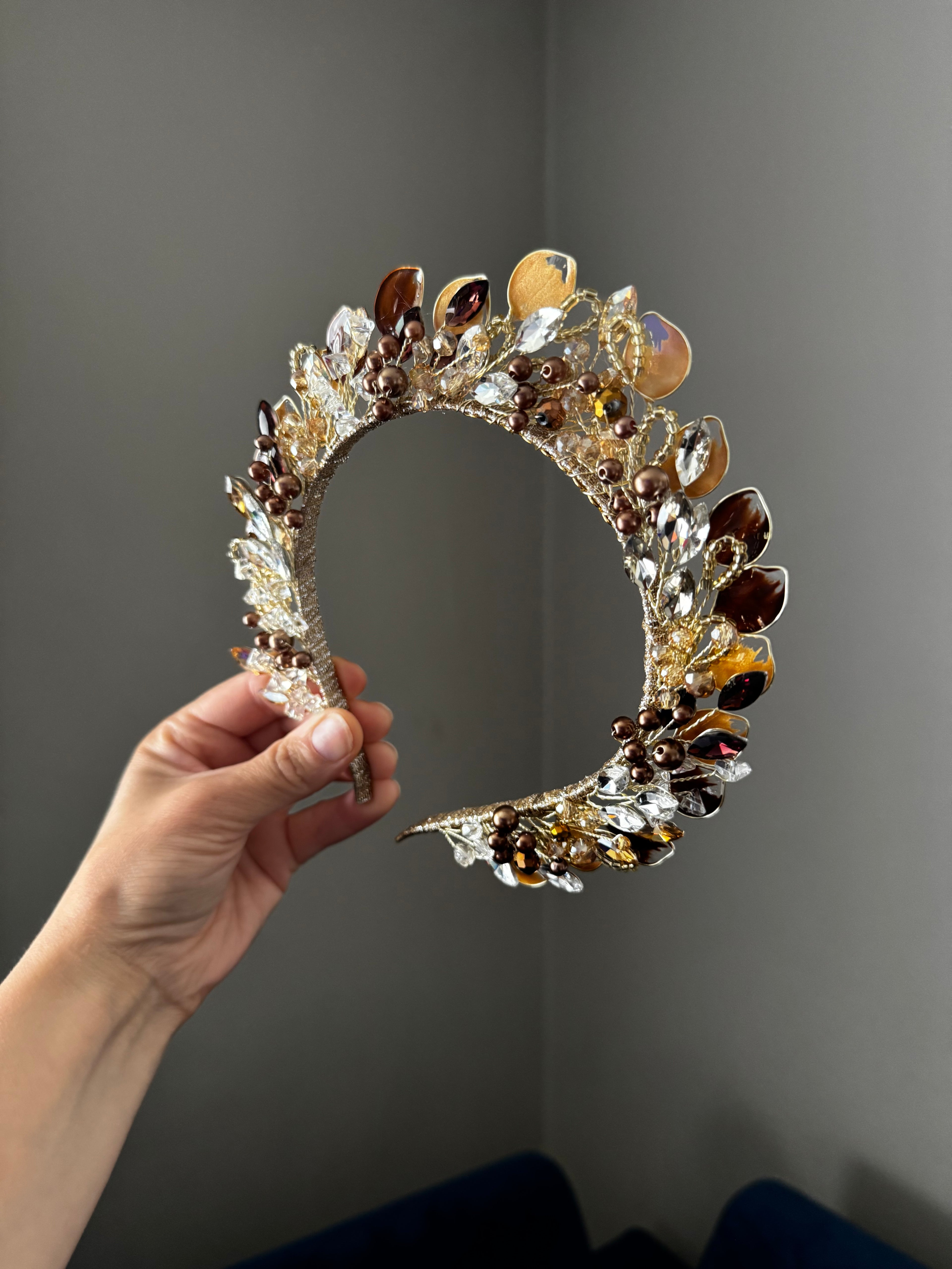 Gold and Brown pointed crown