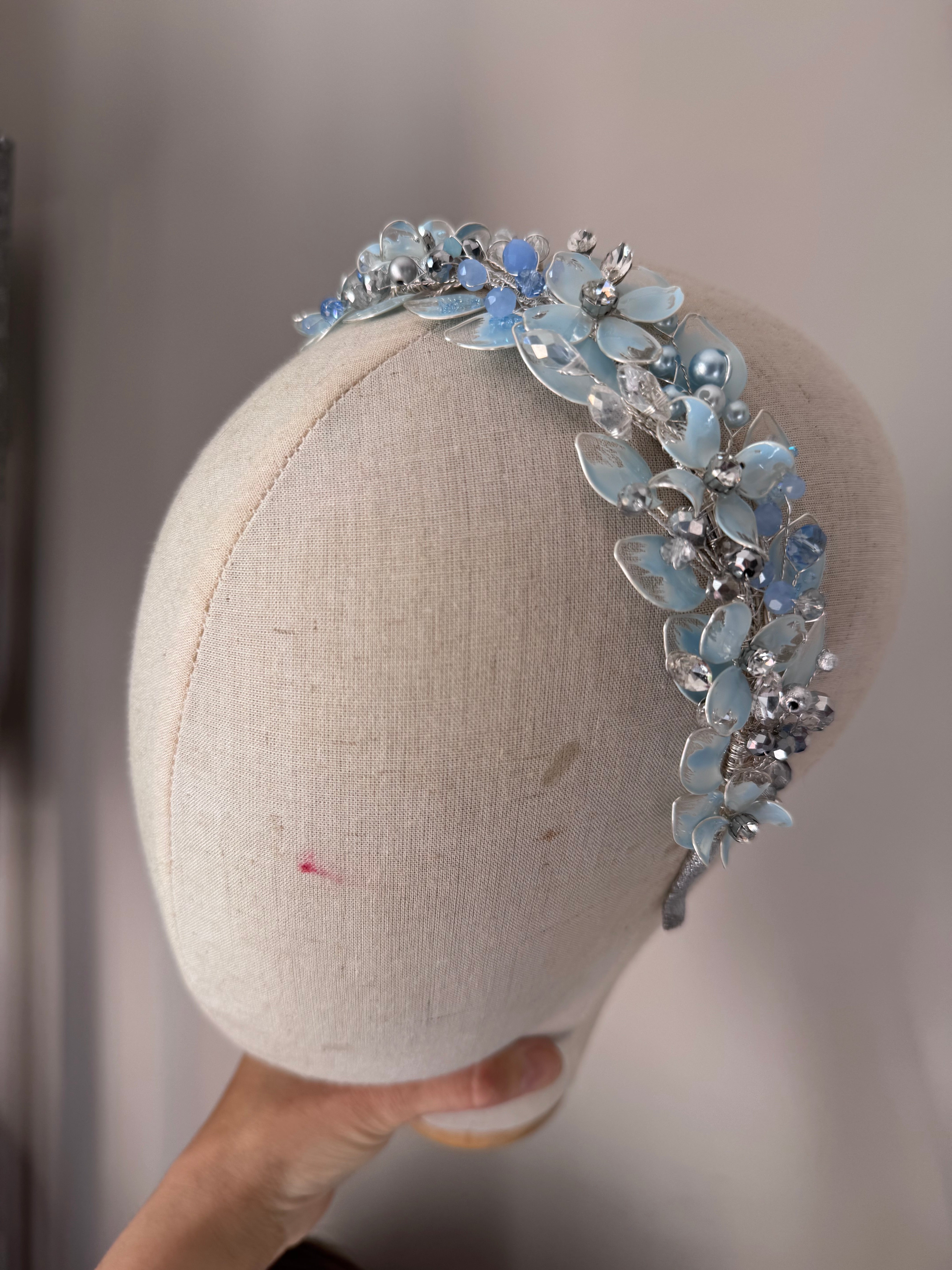 silver headpiece wedding guest