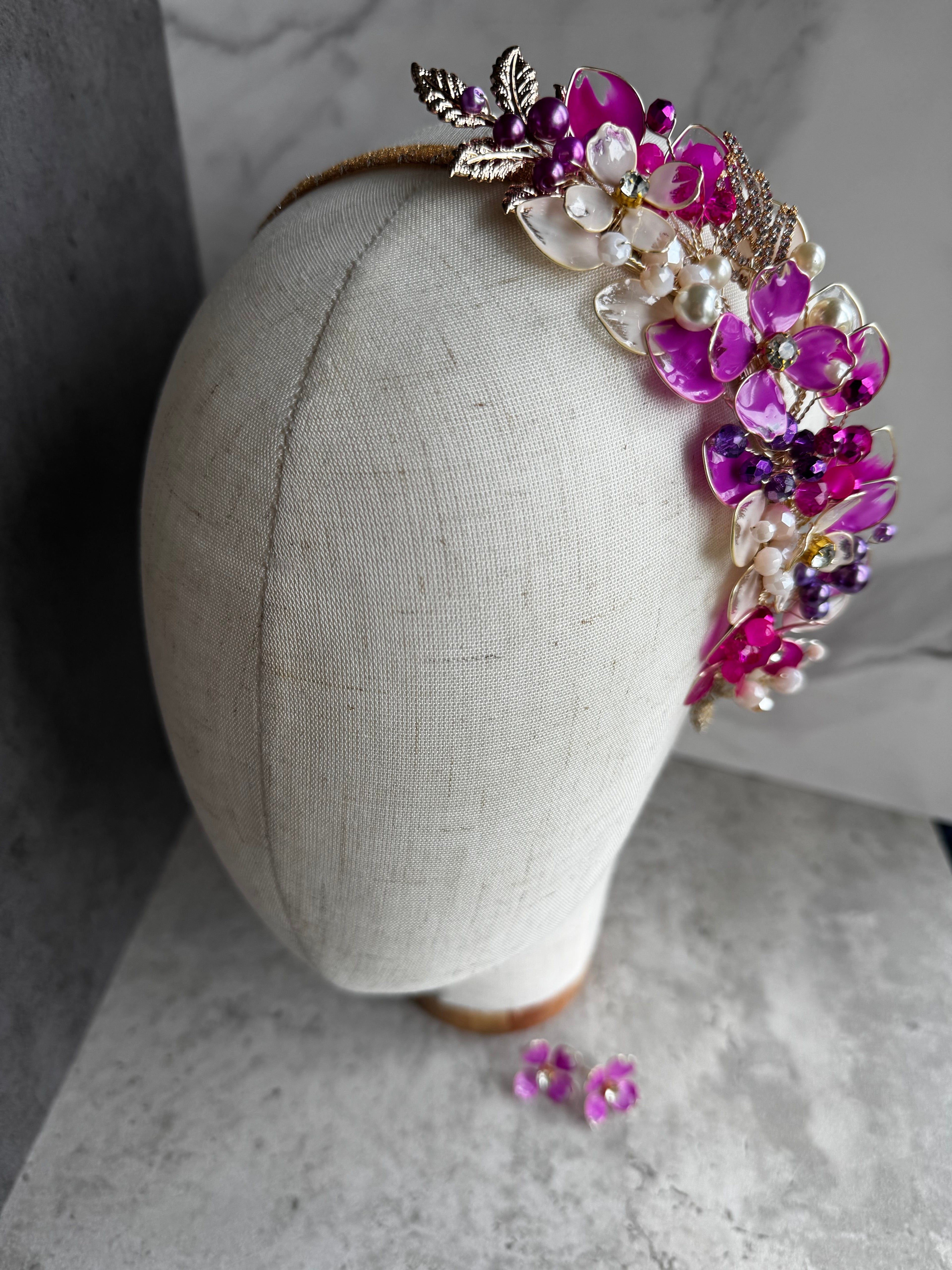 Magenta and Beige