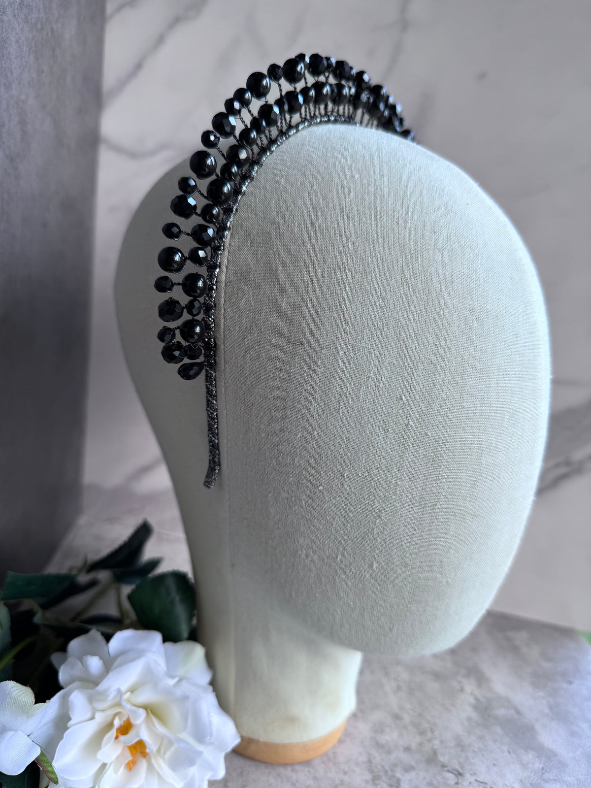 Black Pearl Beaded Crown
