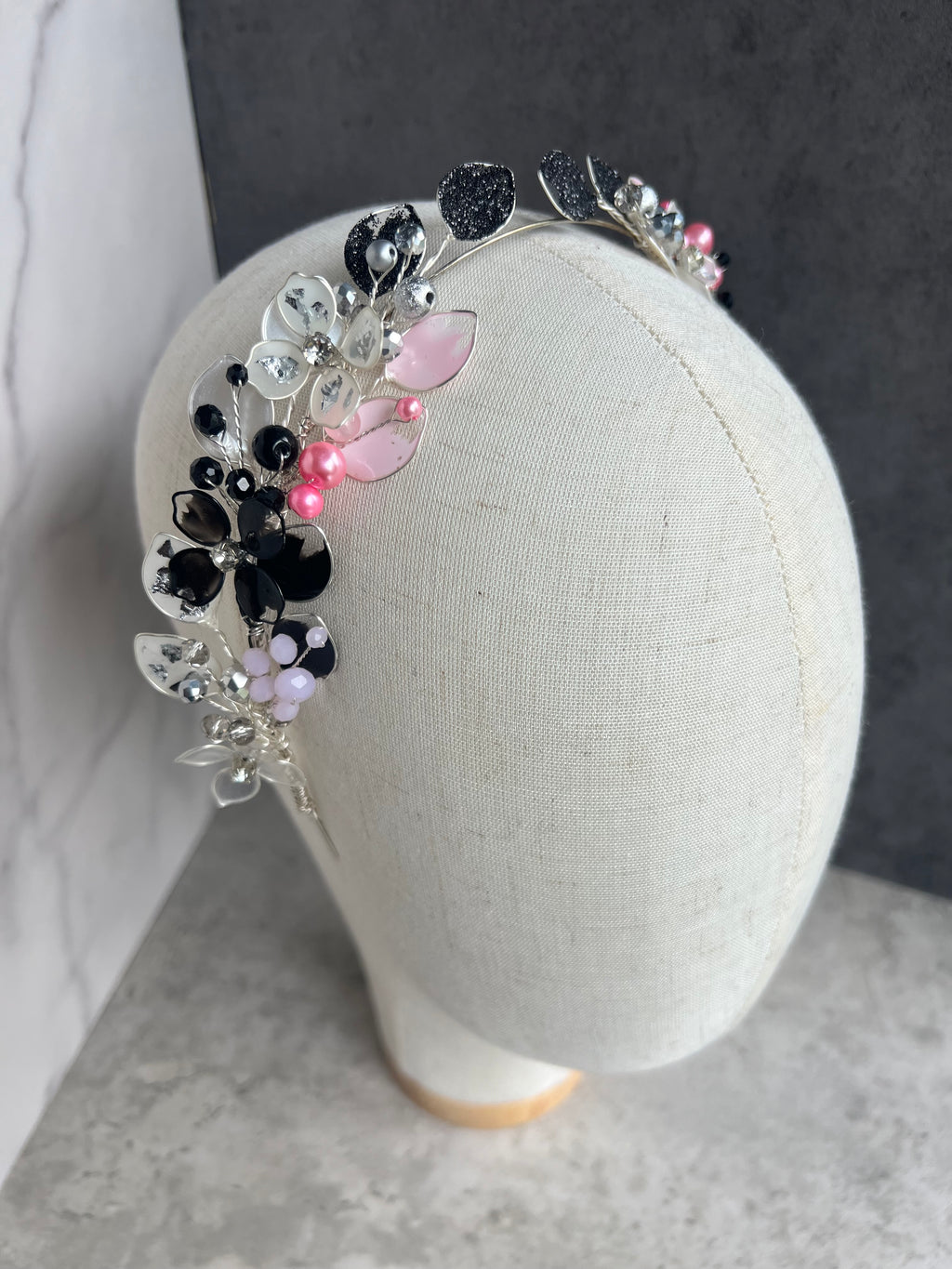 Black, silver and pink