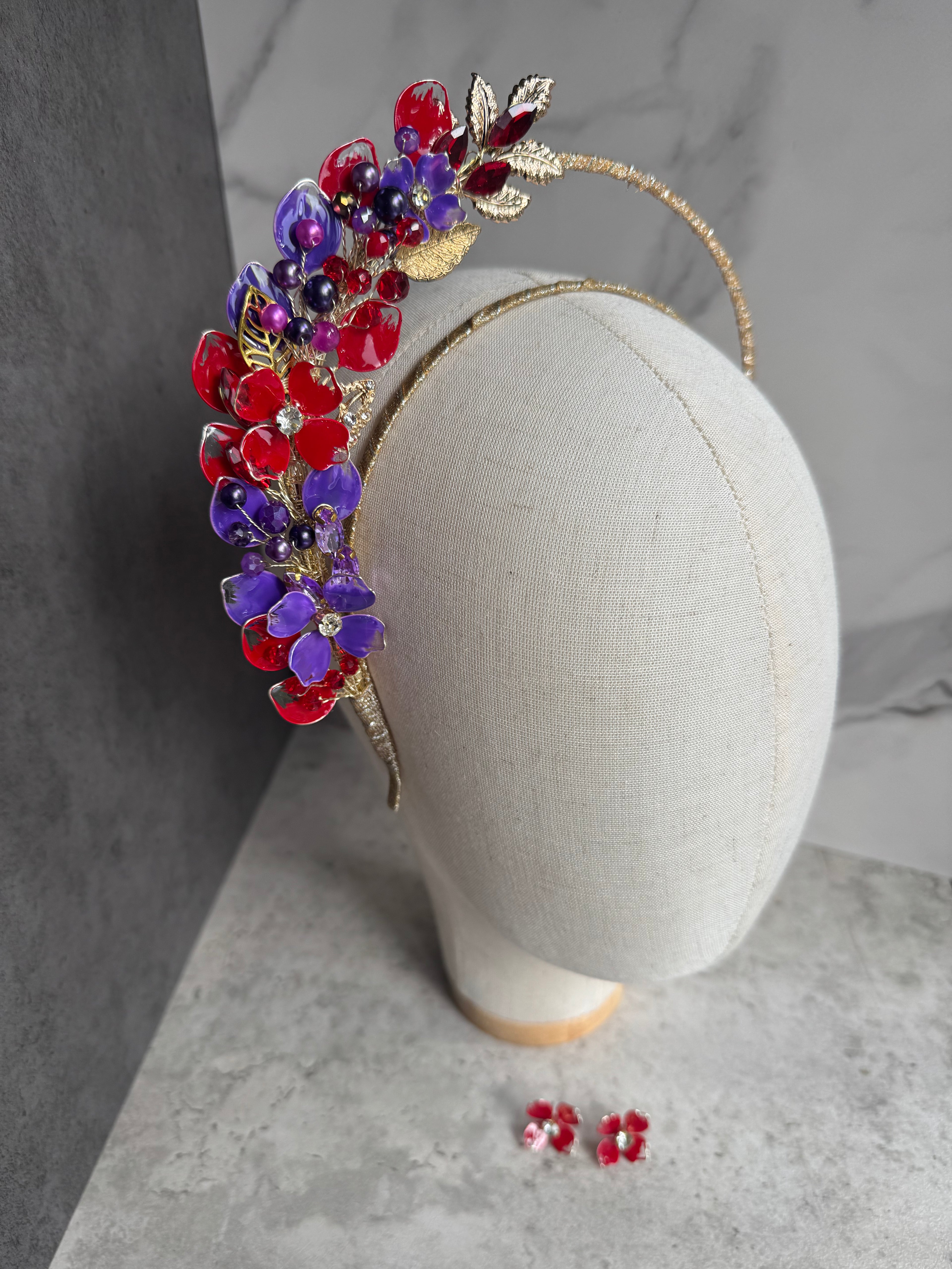 Red and Purple had halo wedding guest Heapdiece x Earrings