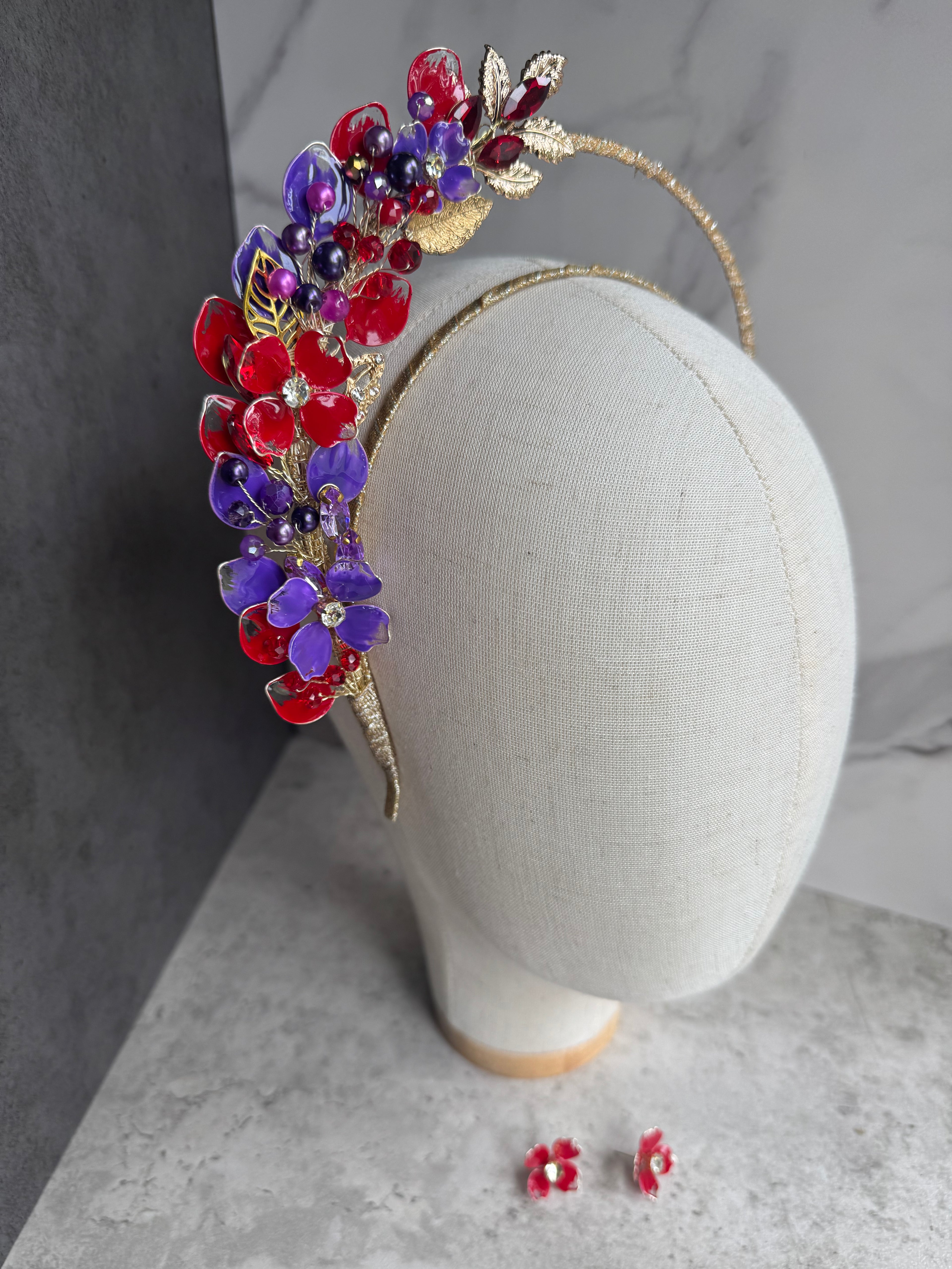 Red and Purple had halo wedding guest Heapdiece x Earrings