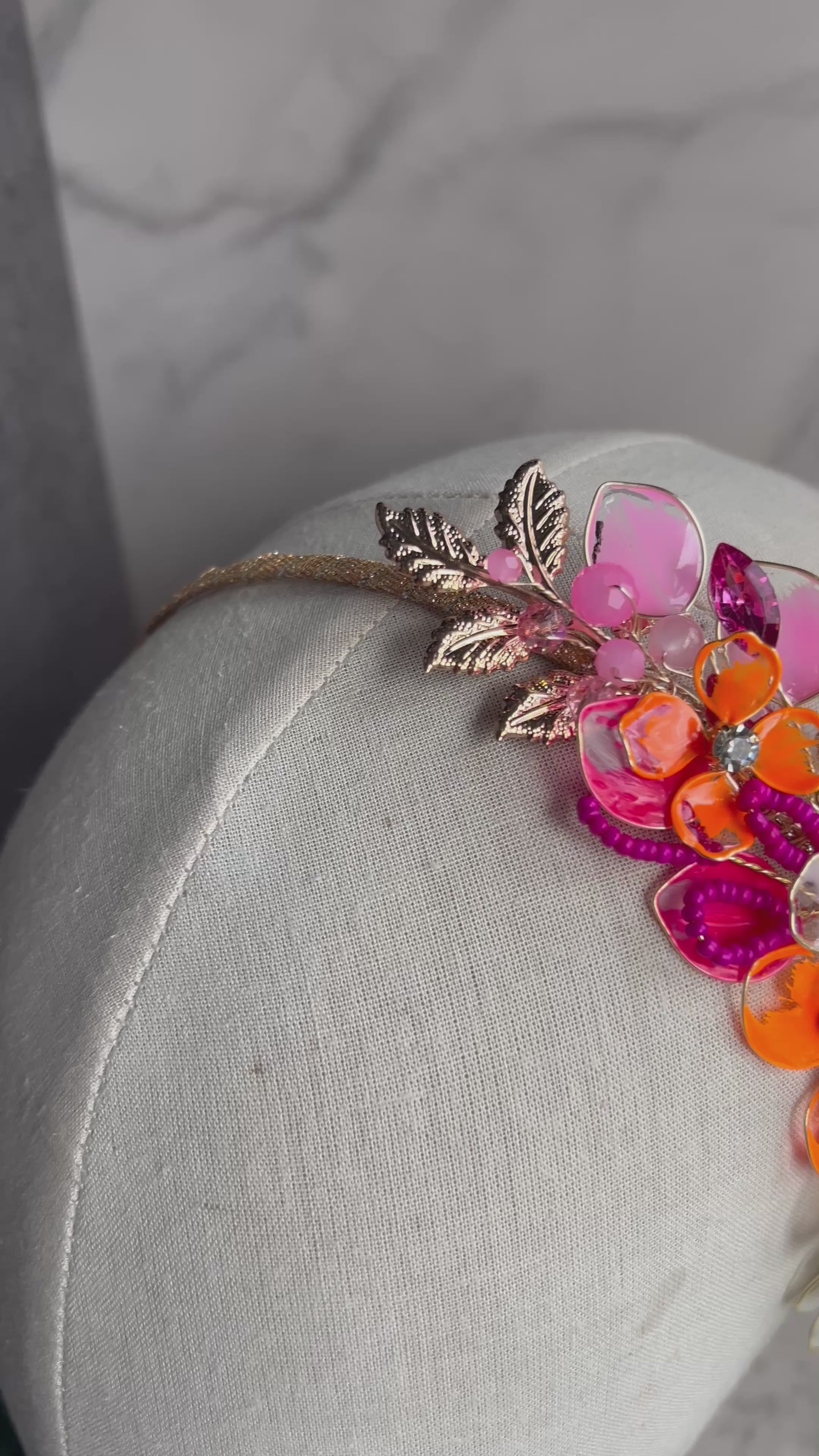 Pink, Orange and White