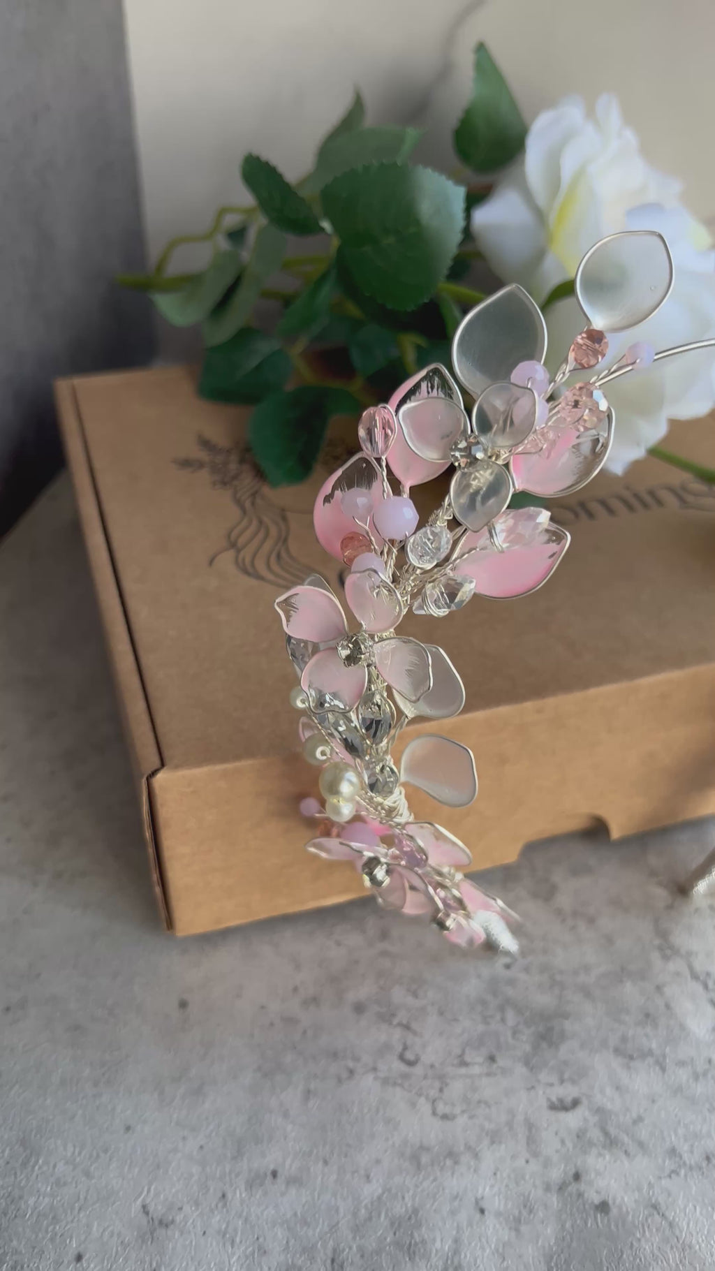 Blush Pink & Pear headpiece