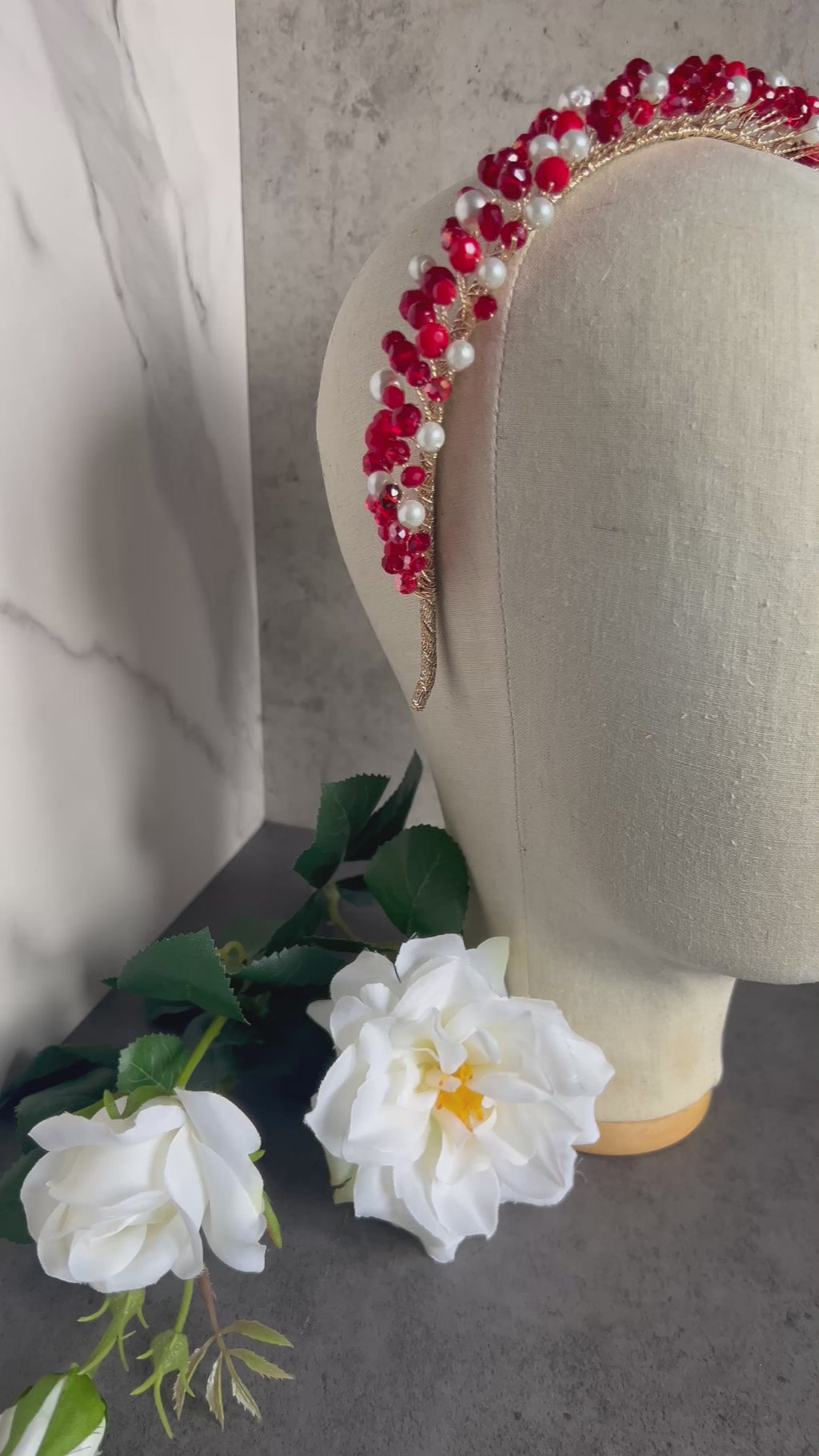 Red beaded headpiece