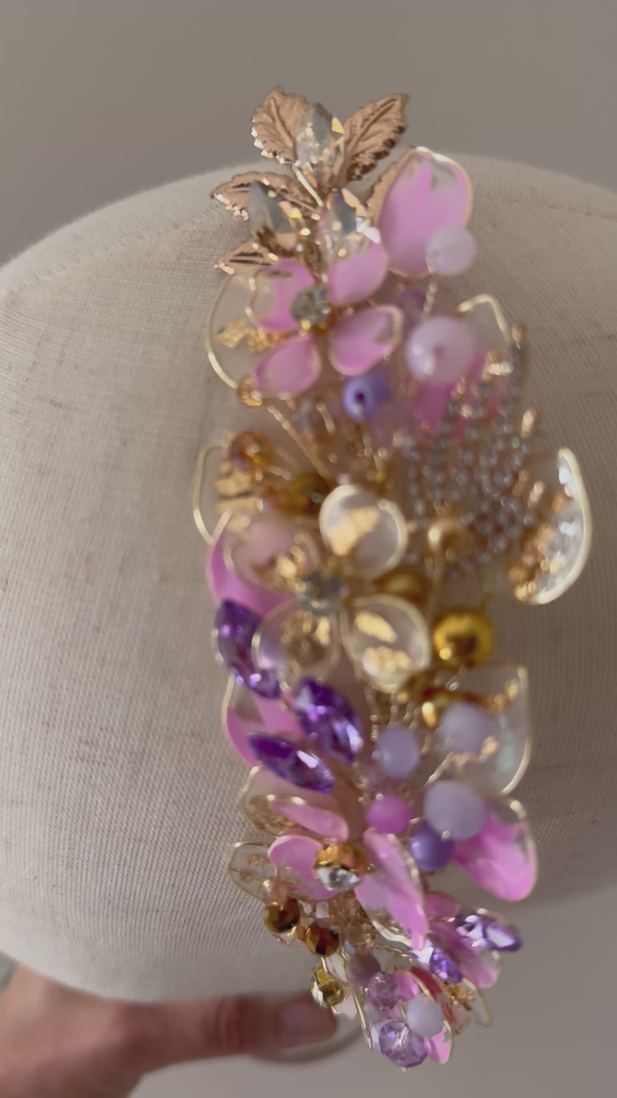 Lilac and Gold side wedding guest Heapdiece