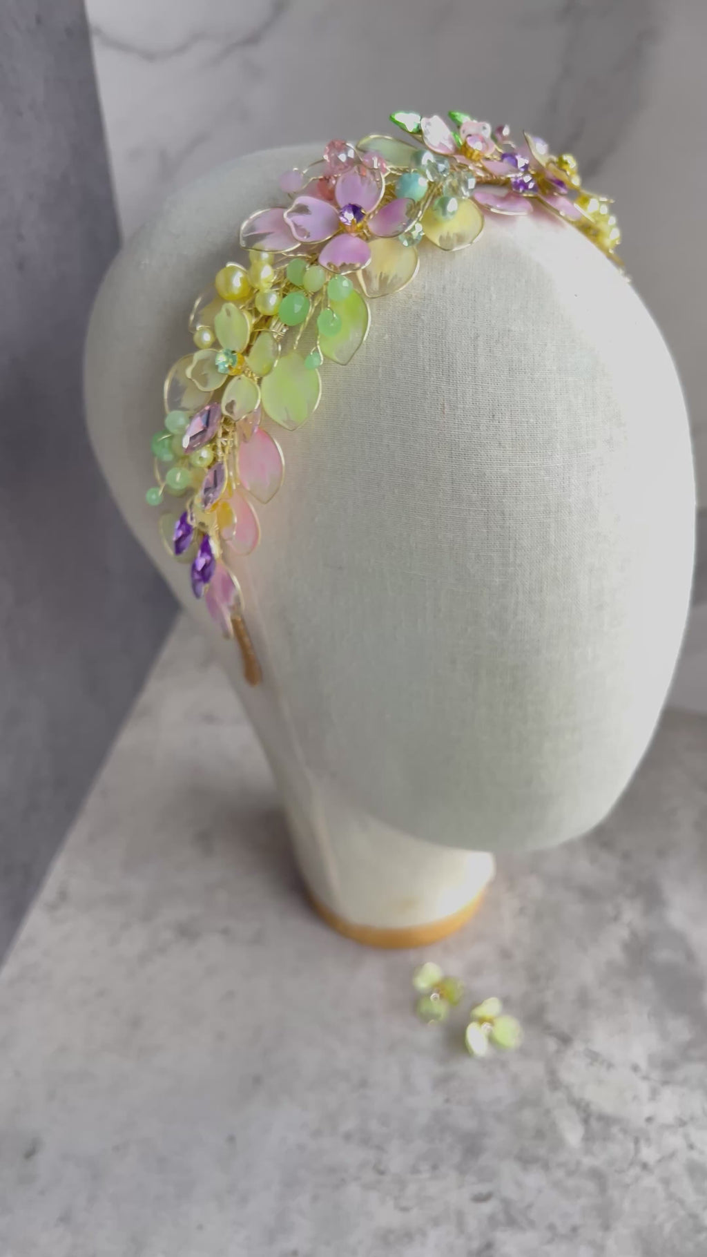 Pastel Bloom Crystal Headpiece