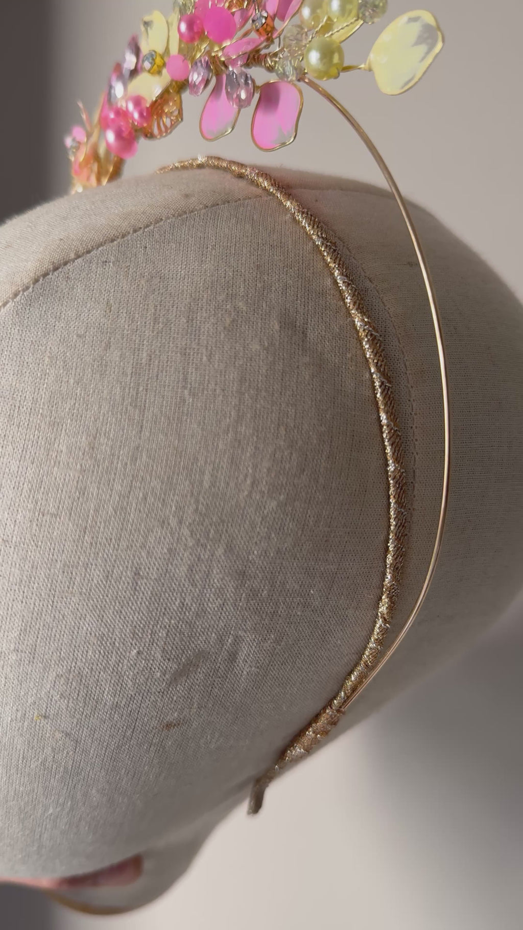 Pink and Yellow wedding guest crown