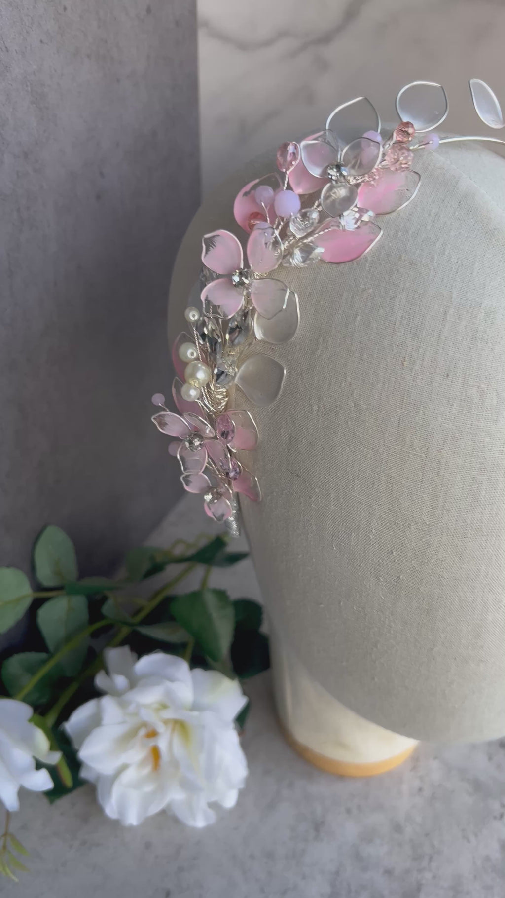 Blush Pink & Pear headpiece