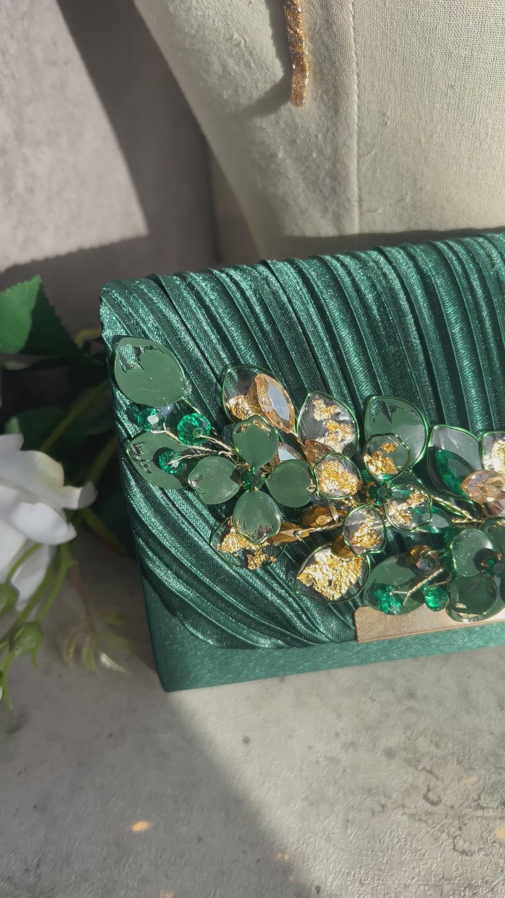 Forest green and Gold Wedding guest Heapdiece